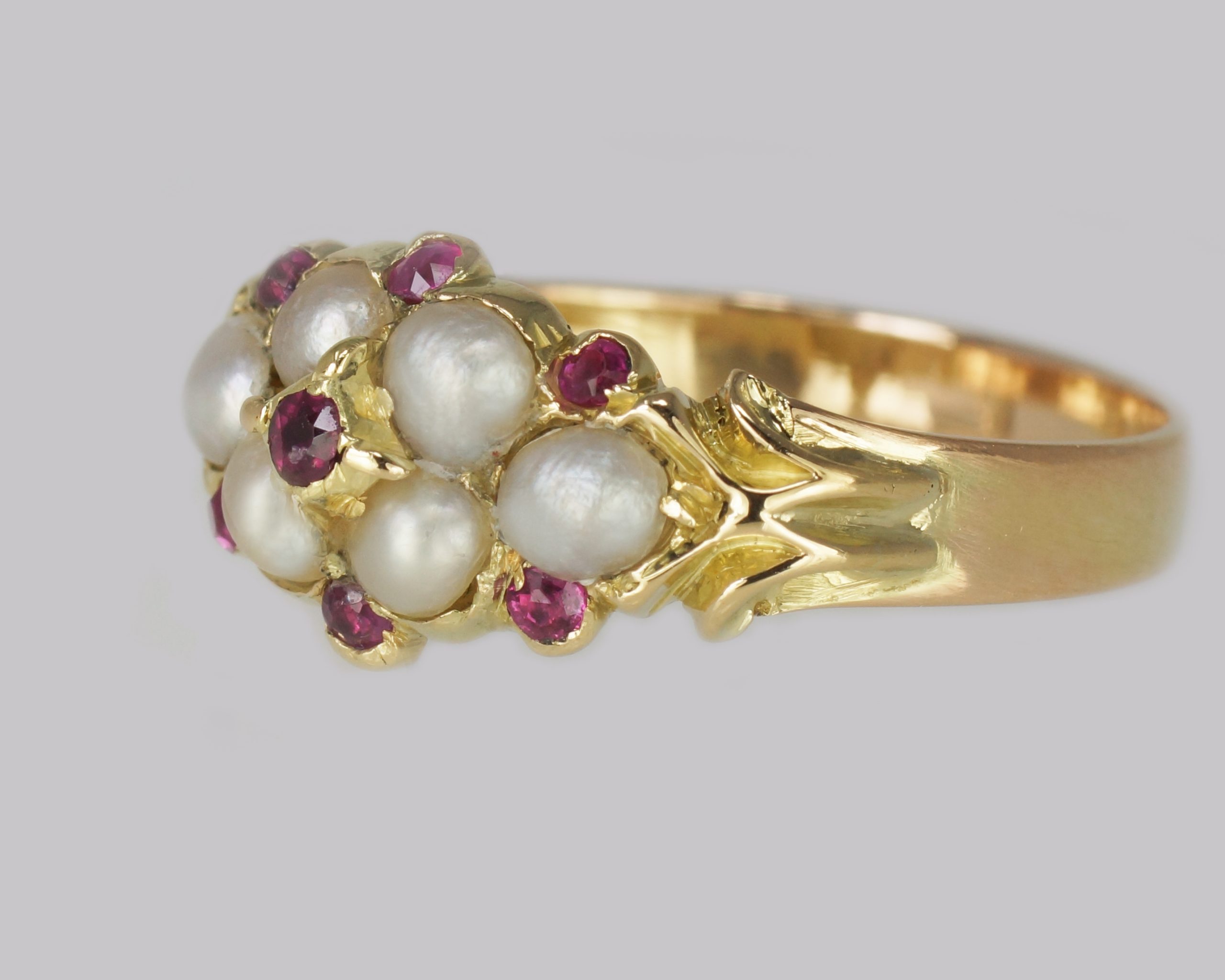 Victorian Ruby & Pearl Ring - The Chelsea Bijouterie