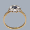 vintage sapphire and diamond engagement cluster ring